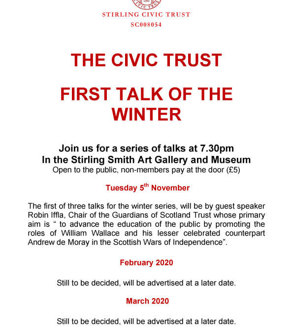 Upcoming Stirling Civic Trust Talk