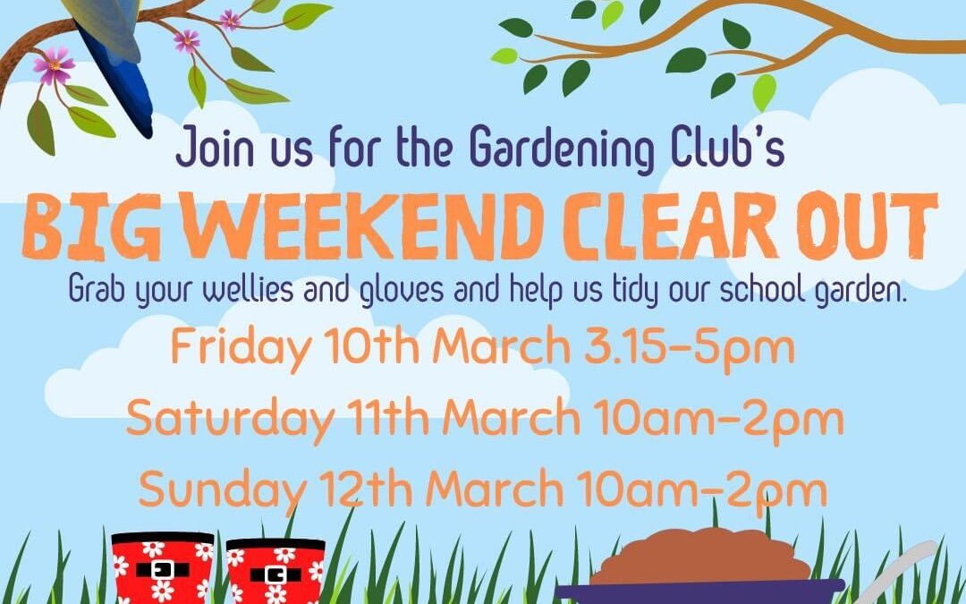 Gardening volunteers needed for Primary School Big Weekend Clear Out